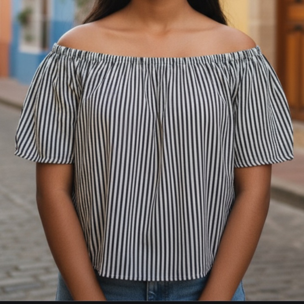 Zara Basic Open Shoulder Crop